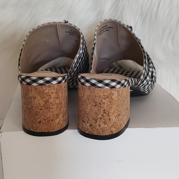 Comfort Est.1946 Gingham Twist Knot Peep-Toe Cork Heel Slide Sandals/Size 7 - Picture 5 of 10